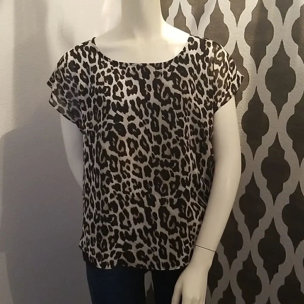 Calvin Klein leopard print layered top